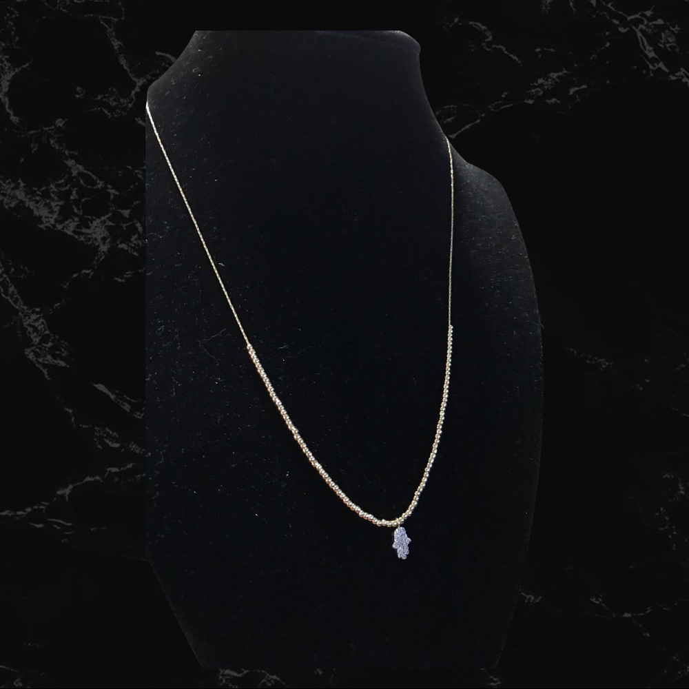 Gold Hamsa Hand Pendant Necklace